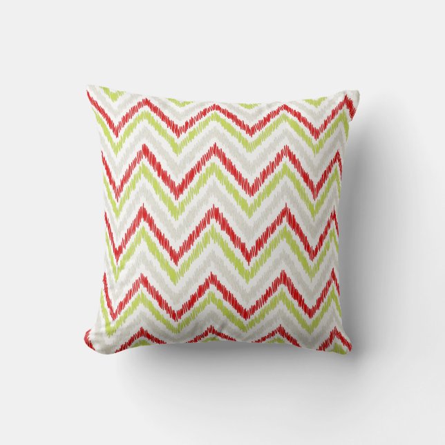 PixDezines ikat chevron/dyy-bakgrund färg Kudde (Framsida)