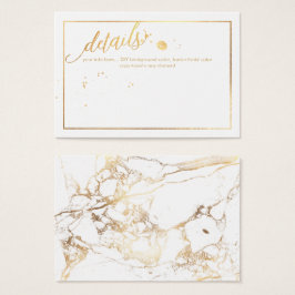 PixDezines-informationskort/Marble /White+Guld Visitkort