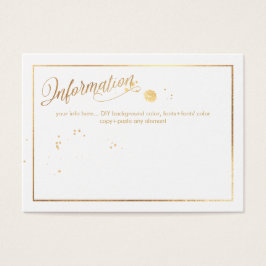 PixDezines informationskort/Marmor /Vit+Guld Visitkort
