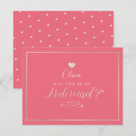 PixDezines Iridescent  Rosa, Bridesmaid Inbjudningar