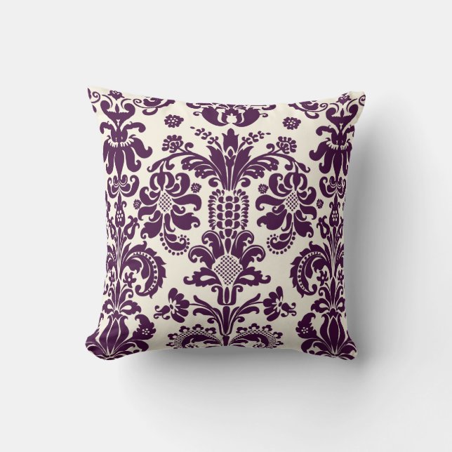 PixDezines isabella damask/dyy bakgrund Kudde (Framsida)
