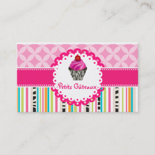 PixDezines jordgubbsvirvlar cupcake+randiga Visitkort