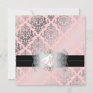 PixDezines Josephine Damask/DIY background färg! Inbjudningar