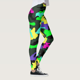 PixDezines Kamouflage, Ljus Neon Leggings