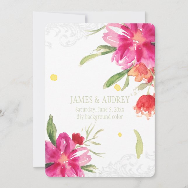 PixDezines kan blomma/vattenfärg Inbjudningar (Framsida)