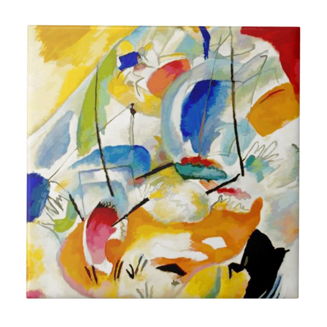 PixDezines Kandinsky 1913 Sjöslag Improv 31 Kakelplatta (Framsidan)