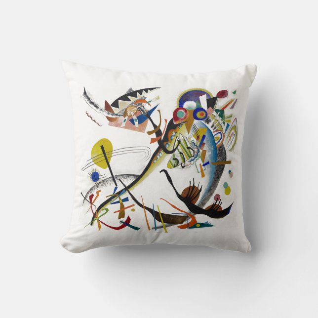 PixDezines Kandinsky 1921 Abstrakt Blå Segment Kudde (Framsida)