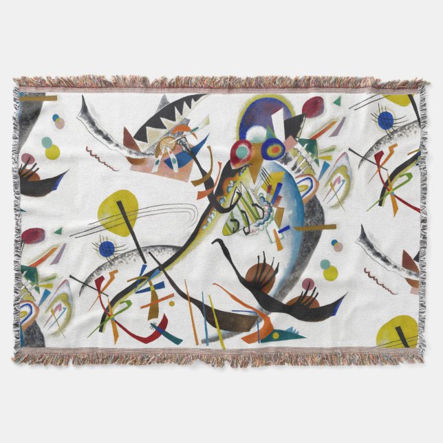 PixDezines Kandinsky 1921 Abstrakta Blå Segment Filt (Framsidan)