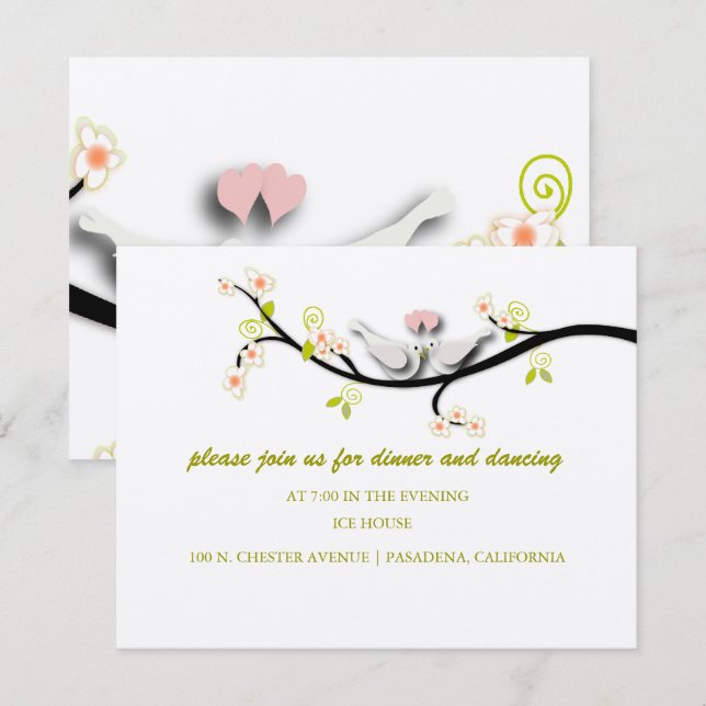 PixDezines kärlek doves/Diy-bakgrund färg Inbjudningar (Fram/baksida)