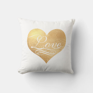 PixDezines Kärlek Faux Guld Heart/DIY färg Kudde