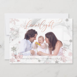 PixDezines kärlek+ ljus Hanukkah Marmor Snöflingor Julkort