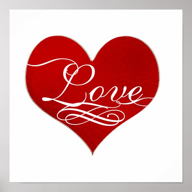PixDezines Kärlek Red Heart Poster (Framsidan)