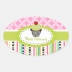 PixDezines keylime swirls cupcoa/DIY färg Ovalt Klistermärke