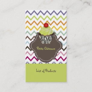 PixDezines keylime virvlar cupcake+chevron Visitkort