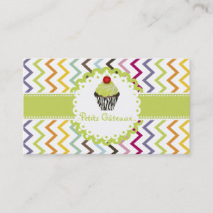PixDezines keylime virvlar cupcake+chevron Visitkort