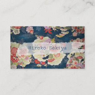 PixDezines kimono/falsk chirimen/oleandrar Visitkort