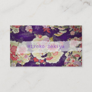 PixDezines kimono/faux chirimen/orleanders Visitkort