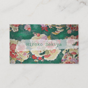 PixDezines kimono/faux chirimen/orleanders Visitkort