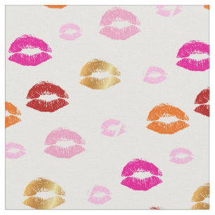 PixDezines Kiss, Kiss med Golden Läppar Tyg