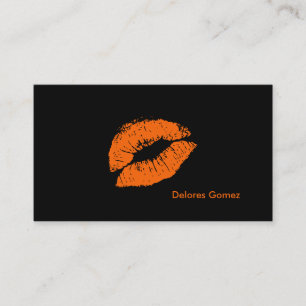 PixDezines kiss orange läppar Visitkort