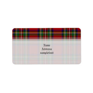 PixDezines klan stewart tartan/red+grönt Adressetikett