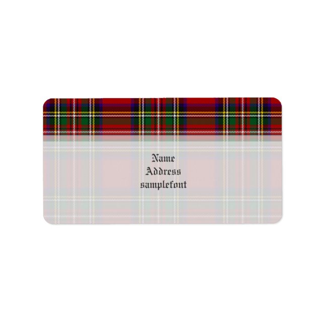 PixDezines klan stewart tartan/red+grönt Adressetikett (Framsidan)