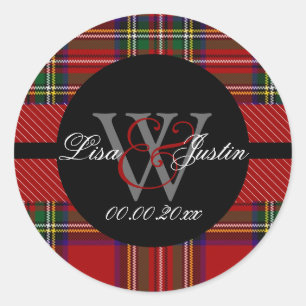PIxDezines klan stewart tartan Runt Klistermärke