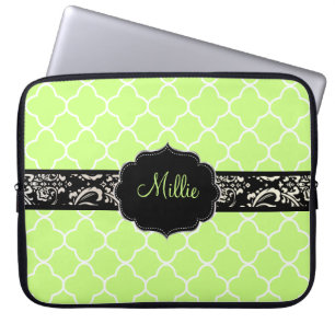 PixDezines Klöver Trellis/DIY monogram+färg! Laptop Sleeve