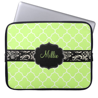 PixDezines Klöver Trellis/DIY monogram+färg! Laptop Sleeve