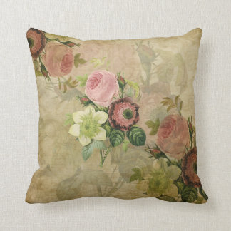 PixDezines kollage vintage rosor, rosa Kudde