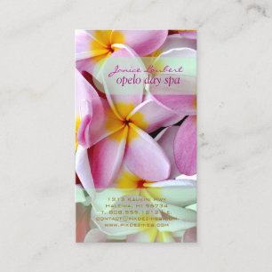 PixDezines KONA ROSA PLUMERIAS Visitkort