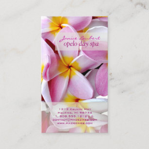 PixDezines KONA ROSA PLUMERIAS Visitkort