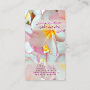 PixDezines KONA ROSA PLUMERIAS Visitkort