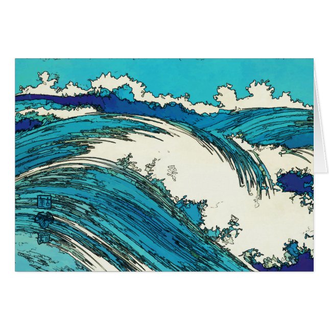 PixDezines konen uehara havsvågor, 上原 Hälsningskort (Framsidan Horizontal)