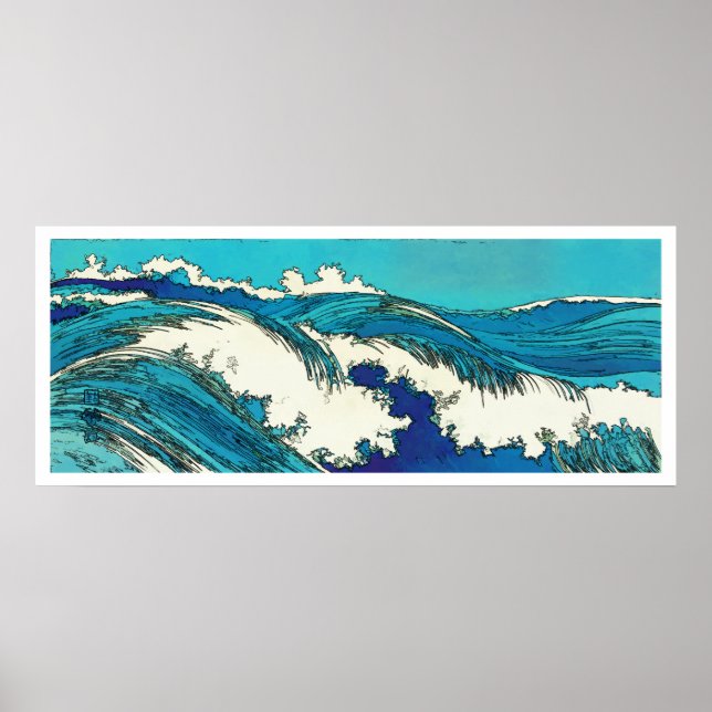 PixDezines konen uehara oceanen vågar, 上 原 Poster (Framsidan)