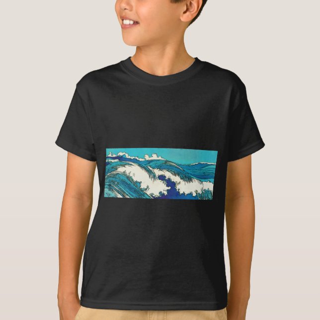 PixDezines konen uehara oceanen vågar, 上 原 Tee Shirt (Framsida)