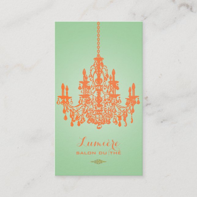 PixDezines korallorange takkrona/DIY-färg Visitkort (Framsida)