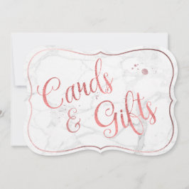 PixDezines Kort+Gåvor Marmor+Rosa Guld/Bordsskylt Inbjudningar