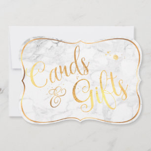 PixDezines-kort+presentkort Marble+Faux Guld/Bord-