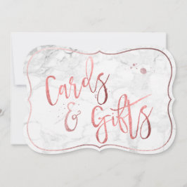 PixDezines-kort+presentkort Marble+Ro Guld/Bord-te Inbjudningar