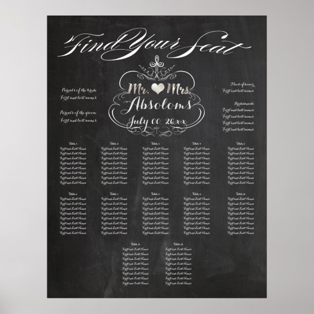 PixDezines-kretskort - hitta ditt säte/sätesdiagra Poster (Framsidan)
