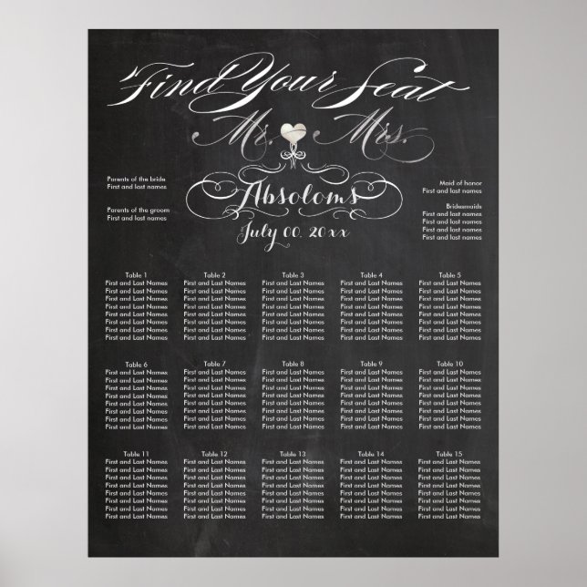 PixDezines-kretskort - hitta ditt säte/sätesdiagra Poster (Framsidan)