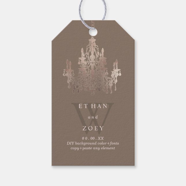 PixDezines kristallkrona rose gold/DIYfärg Presentetikett (Framsidan)