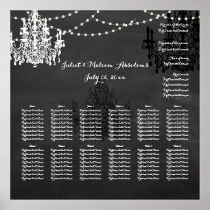 PixDezines kritskrifts tavla/ljuskronor/placerings Poster