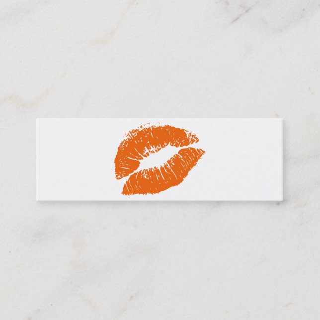 PixDezines kyss orange läpp Mini Visitkort (Framsida)