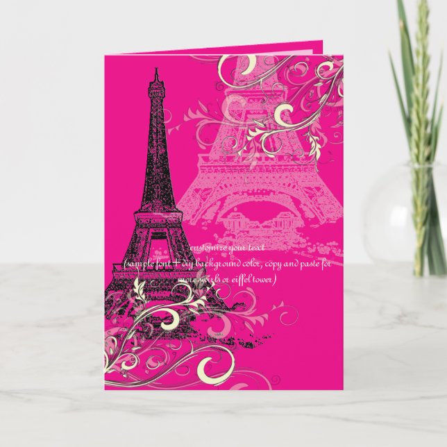 PixDezines LA TOUR EIFFEL/DIY BAKGRUND Kort (Framsida)