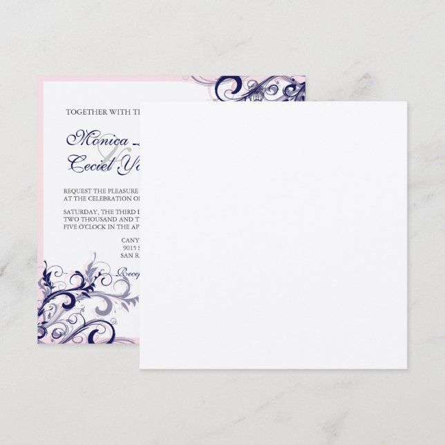 PixDezines la touring eiffel/paris Inbjudningar (Fram/baksida)