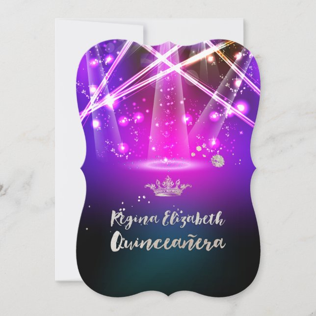 PixDezines Laser Ljus Quinceanera/Sweet 15 Inbjudningar (Framsida)