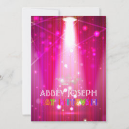 PixDezines Laser/Neon Ljus Bat mitzvah Inbjudningar