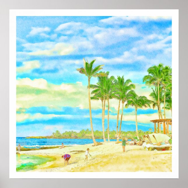 PixDezines Lazy Day i Hualalai Beach Poster (Framsidan)